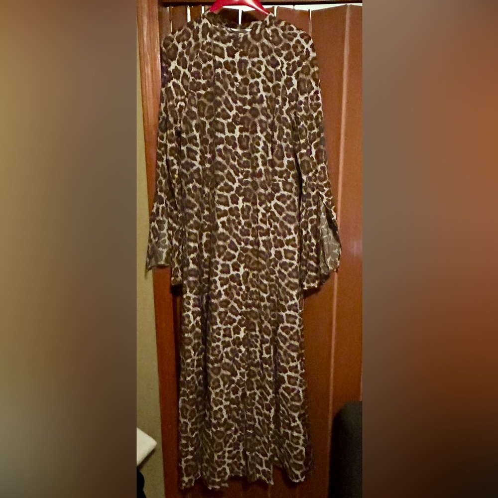 H&M Brown Animal Print Maxi Dress - Picture 5 of 16
